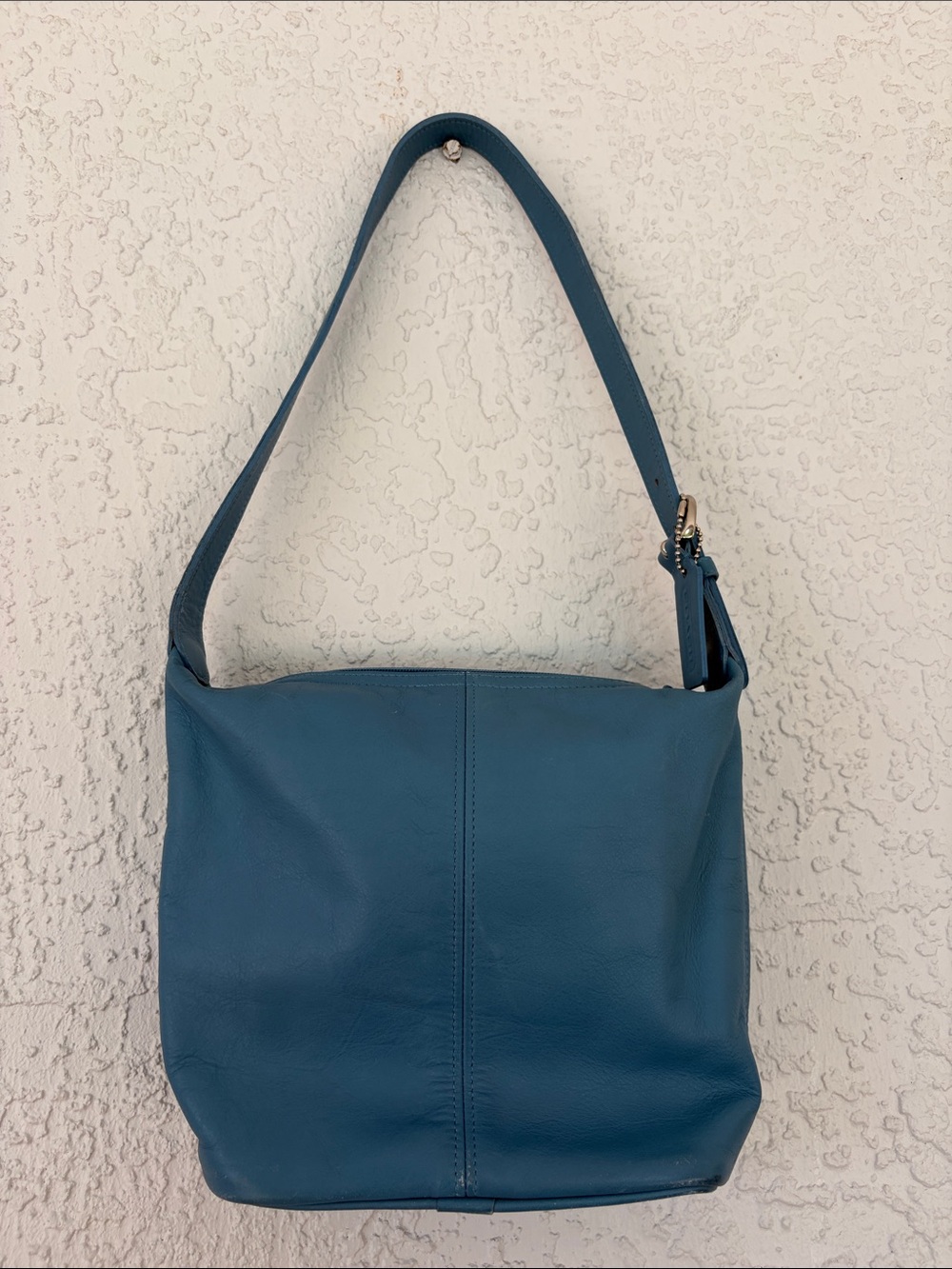 VINTAGE RARE Coach Soho Mini Bucket Bag (or Mini Lightweight Bag) TEAL color - Picture 6 of 14